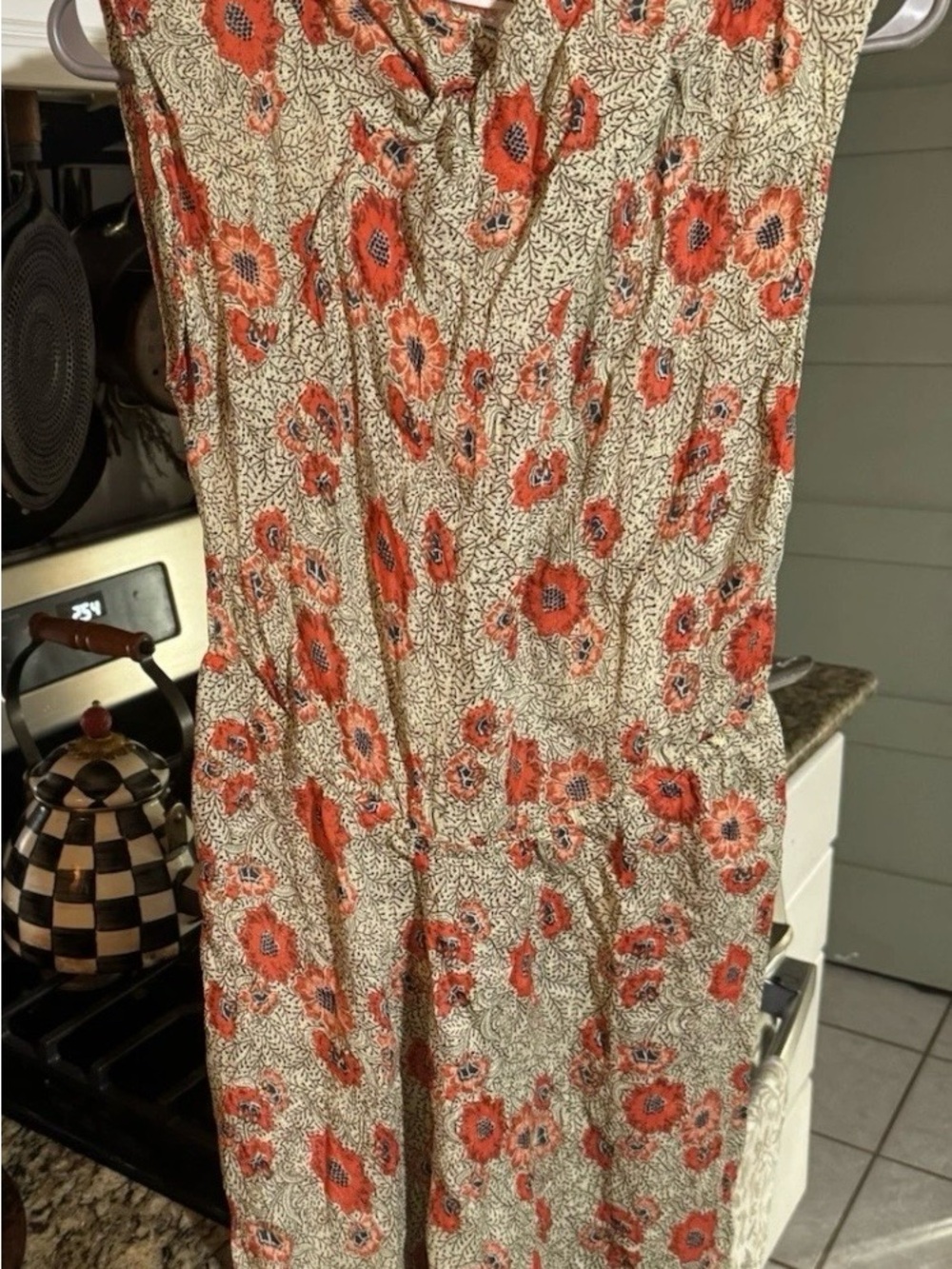 Floral Print Red & Cream Women's Jumpsuit